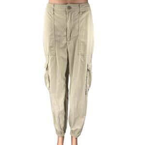 Abercrombie & Fitch Women's Beige Tapered Jogger Barrel Trousers Cargo Pants M